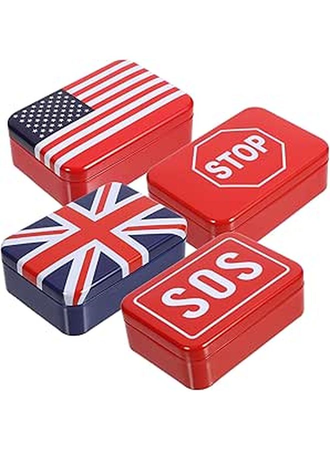 4Pcs Tinplate Candy Storage Box With Lid For Home Office And Party Favors - Image 1