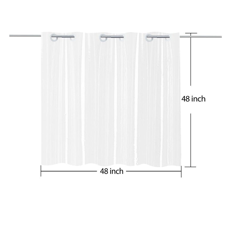 YISURE YISURE Plastic Frosted PEVA Bathroom Window Curtain  No Hook Needed Narrow Small Short Peva Privacy Shower Curtain for Shower Room  Width 48 x Length 48 Inch  - Image 1