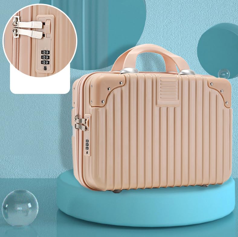 SUNBEET Makeup Case Suitcase, Mini Bag, Mini Hard Shell Travel Luggage, Women Portable Water Proof Carrying Suitcase, Organizer Bag, Small Hard Shell Cosmetic Lugge Bag, Water Proof (B-Skin) - Image 2