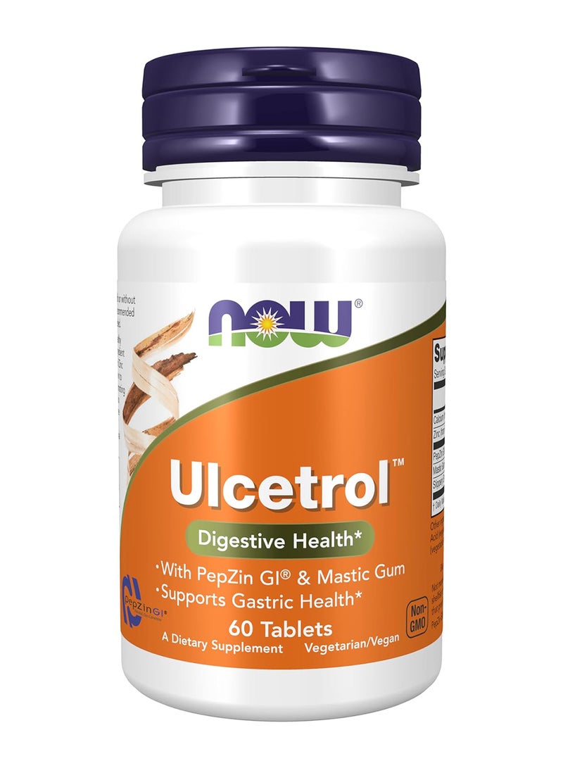 now Supplements Ulcetrol, Digestive Health, With Pepzin Gi And Mastic Gum, Supports Gastric Health, 60 Tablets - Image 1