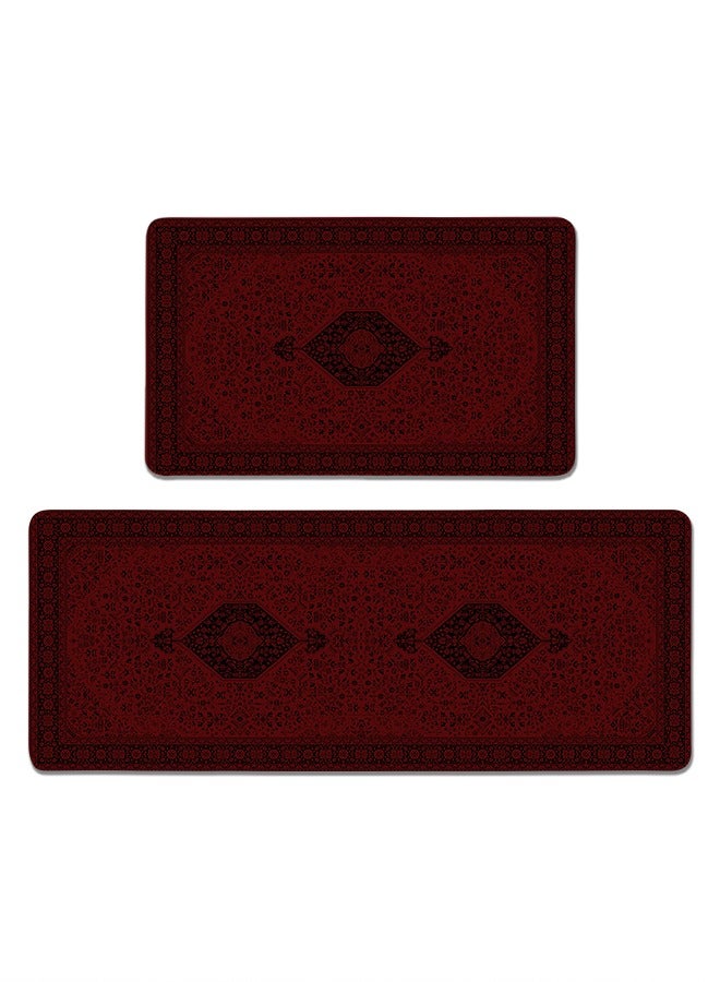2 PCS Kitchen Floor Mats Rugs Set, Cushion Floor Carpet, Waterproof, Oil Resistant and Anti-Fatigue PU Standing Mat for Kitchen, Floor, Office, Sink, Laundry 45*75CM+45*120CM - Image 1