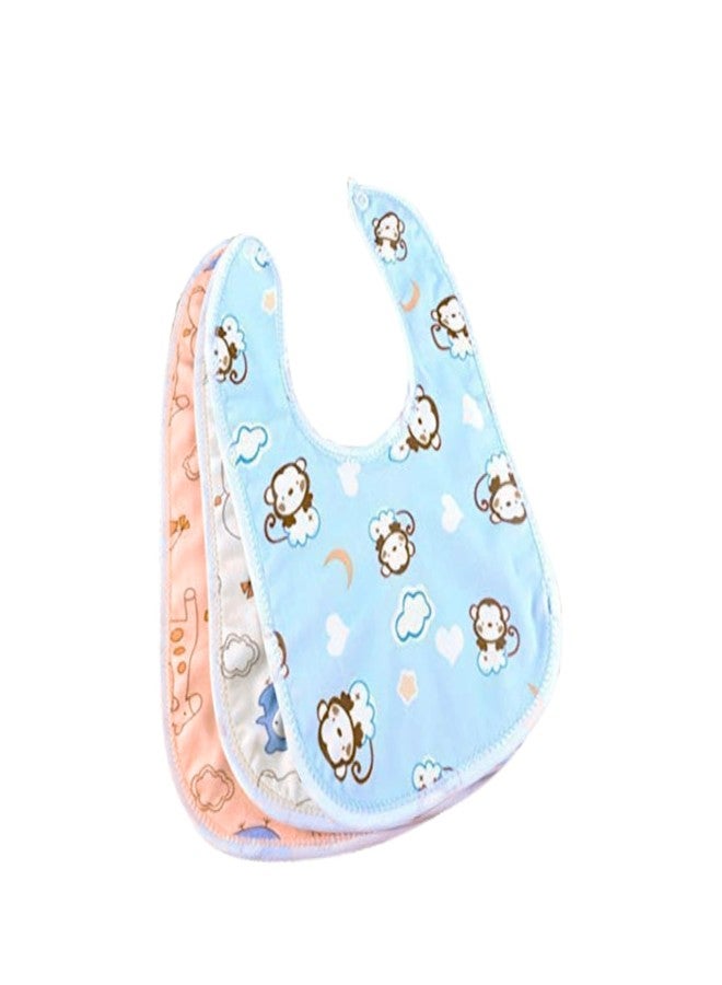 Lala Maneet Bibs for Baby Button0 to 12 Month Babies Feeding Infants and Toddlers Pack of 3 | PVC Waterproof Baby Bibs, Ultra Soft Skin Friendly, Baby Bibs Assorted Colour - Image 1