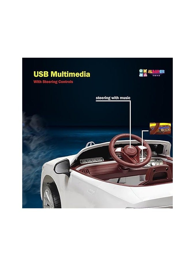 AL BADER Electric Ride On Car Luxury Mercedes Maybach With 4 Motors, 12V Battery, Ride on Toys for Kids With Remote Control, Audio & Effects, Openable Doors, Suitable For Kids 2-9 Years (White) - Image 4