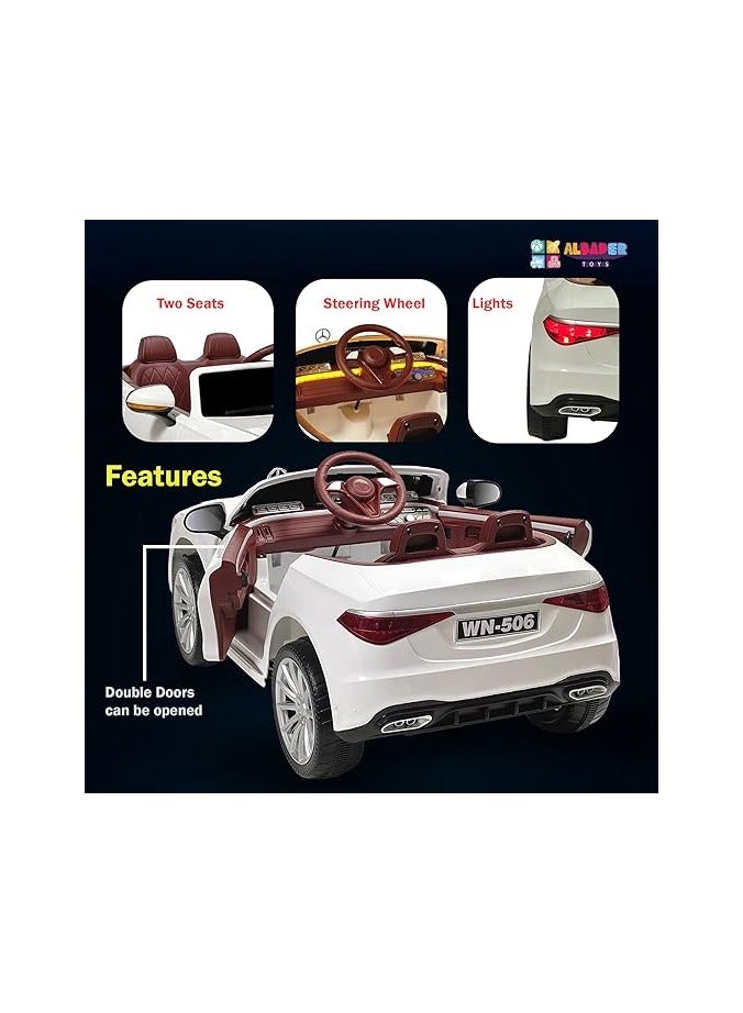 AL BADER Electric Ride On Car Luxury Mercedes Maybach With 4 Motors, 12V Battery, Ride on Toys for Kids With Remote Control, Audio & Effects, Openable Doors, Suitable For Kids 2-9 Years (White) - Image 5