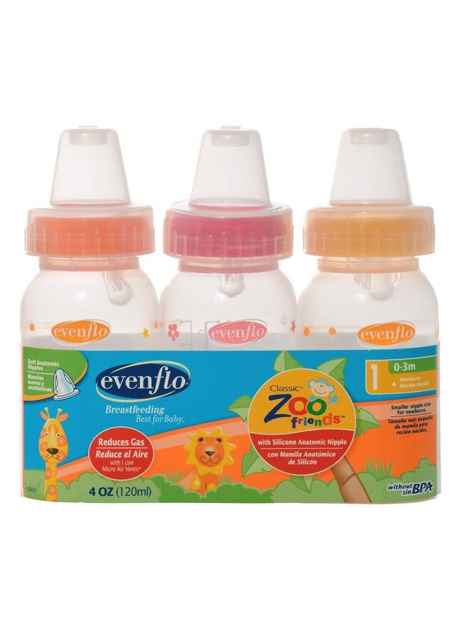 evenflo Zoo Friends 3 Count Anatomic Nipple Bottle 8 Ounce - Image 2