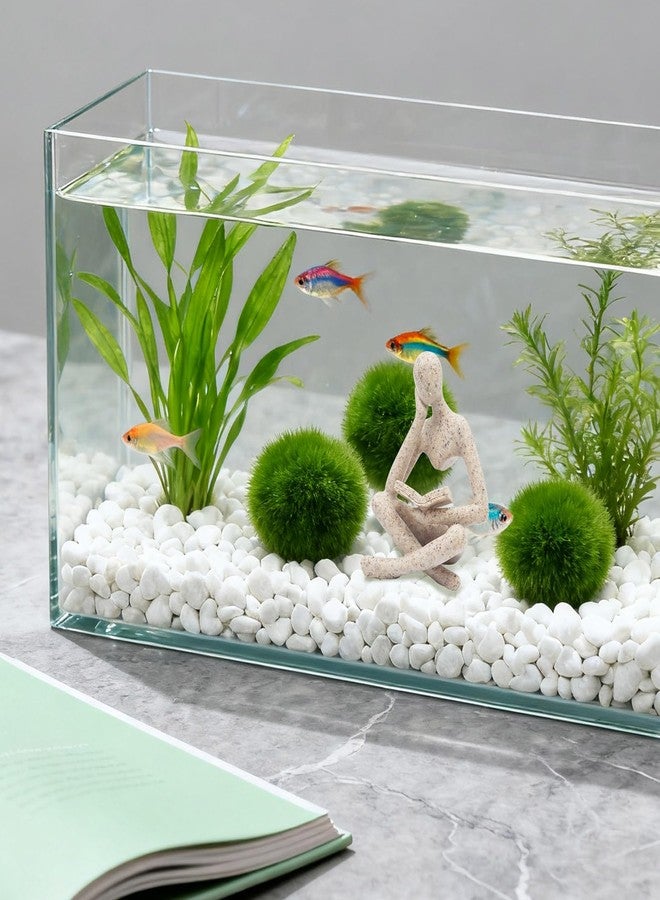 Oooct Sandstone Thinker Statue Aquarium Ornament, Small Fish Tank Decor for Freshwater & Saltwater, Abstract Aesthetic Aquarium Decoration for Tank, Pond & Terrarium - 2.8 x 2.4 x 4.3 Inch - Image 4