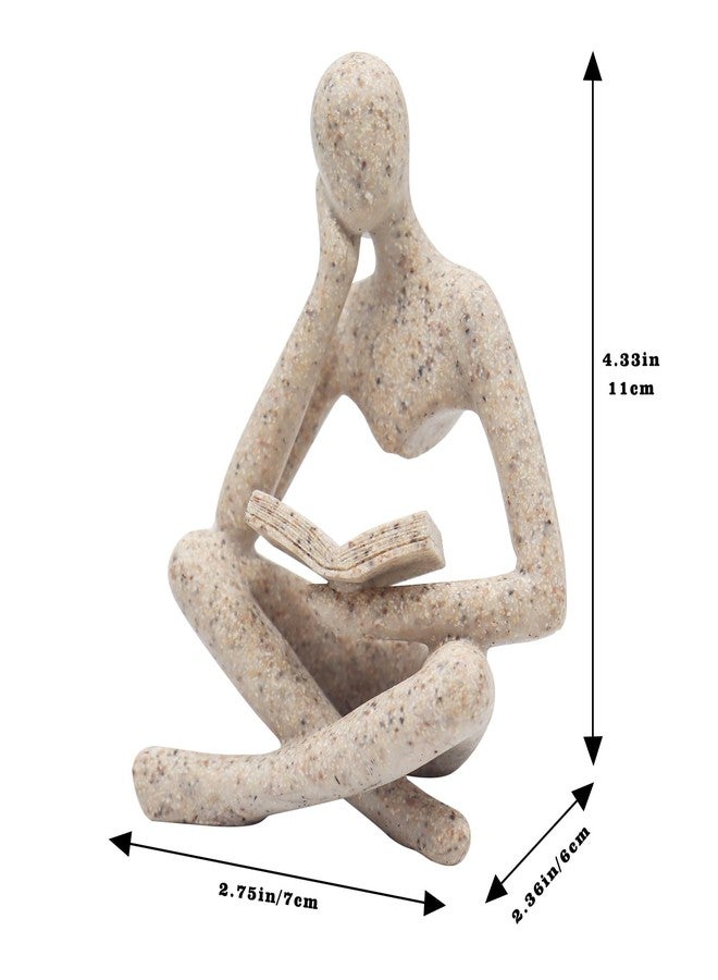 Oooct Sandstone Thinker Statue Aquarium Ornament, Small Fish Tank Decor for Freshwater & Saltwater, Abstract Aesthetic Aquarium Decoration for Tank, Pond & Terrarium - 2.8 x 2.4 x 4.3 Inch - Image 2