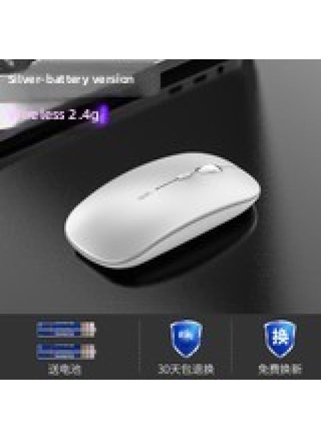 Generic - Wireless Bluetooth Mouse Silent Charging Laptop Desktop Computer Office Unlimited Suitable For Lenovo Dell Asus-Specification:Technology Gray/wireless Version [silent + Rechargeable] + Aluminum Alloy Mouse Pad - Image 1