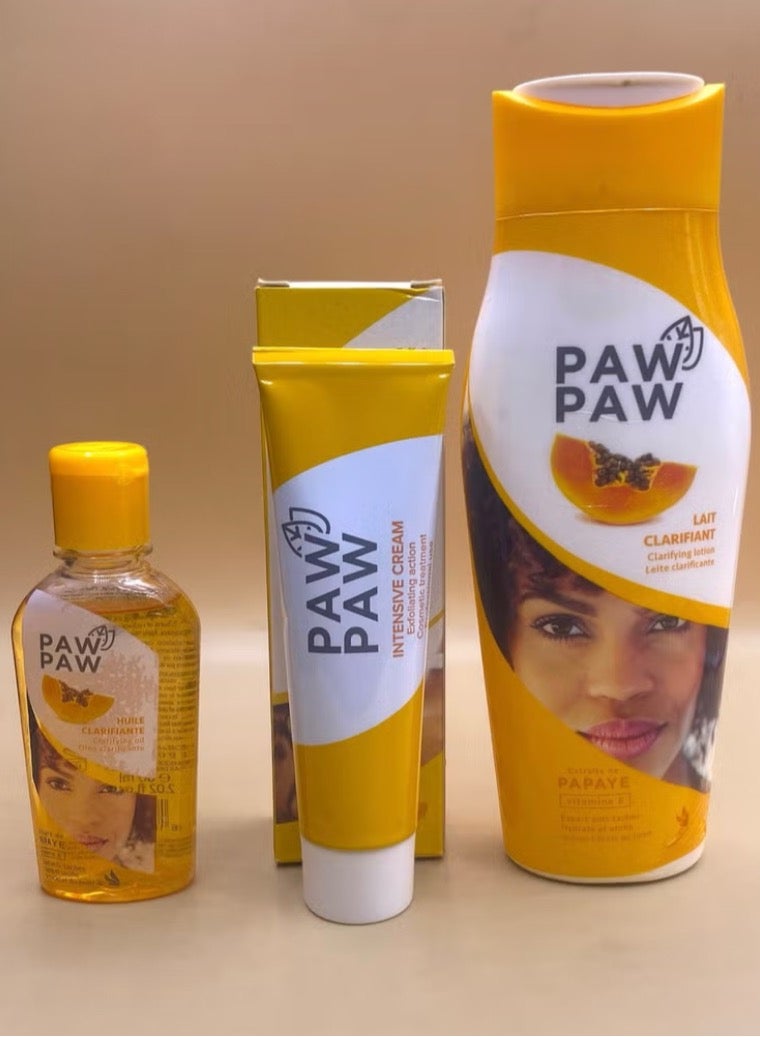 باو باو مجموعة تفتيح الجسم بالبابايا من باو باو 3 قطع