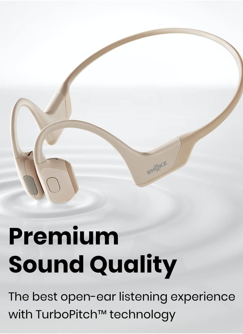 SHOKZ OpenRun Pro - Open Bluetooth Bone Conduction Sports Earphones - Sweatproof Wireless Earphones for Exercise and Running, Advanced Deep Base - Built in Microphone with Headband