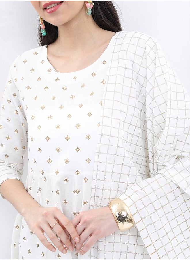 Vishudh - All Over Print Kurta, Dupatta & Palazzo Trouser Co-Ord Set by Styli - Image 1