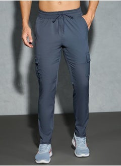 Technosport Men Solid Relaxed Fit Cargo Pants with TS FLEXI by Styli  - Image 1