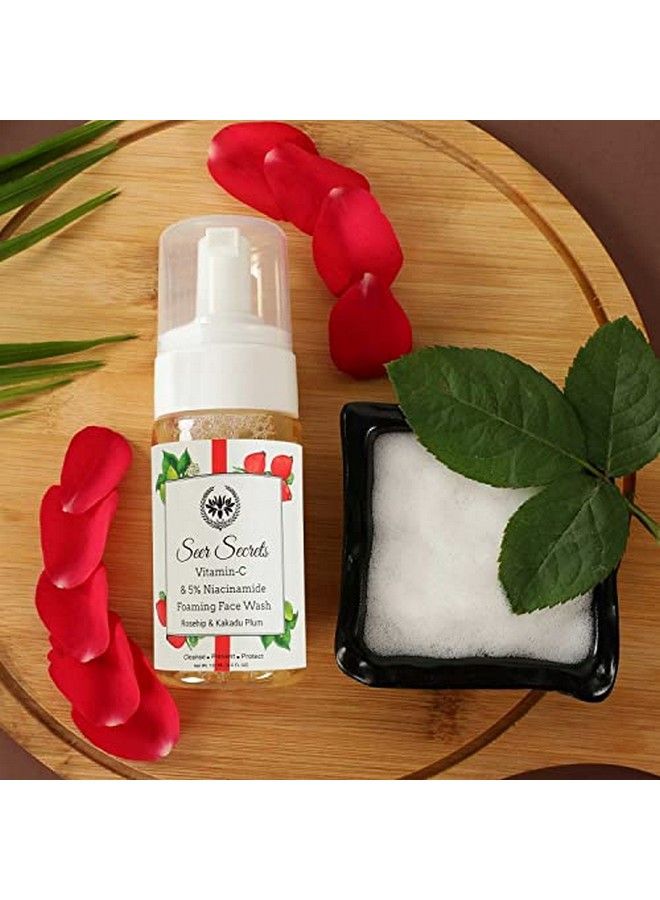 Seer Secrets 100% Natural Rosehip And Kakadu Vitamin C Foaming Face Wash |Organic & Natural | Reducing Wrinkle Exfoliate Dirt & Oil From Skin | Silicon & Parabens Free | Suitable For Men & Women | Pack Of 120Ml - Image 3