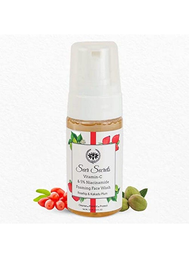 Seer Secrets 100% Natural Rosehip And Kakadu Vitamin C Foaming Face Wash |Organic & Natural | Reducing Wrinkle Exfoliate Dirt & Oil From Skin | Silicon & Parabens Free | Suitable For Men & Women | Pack Of 120Ml - Image 2