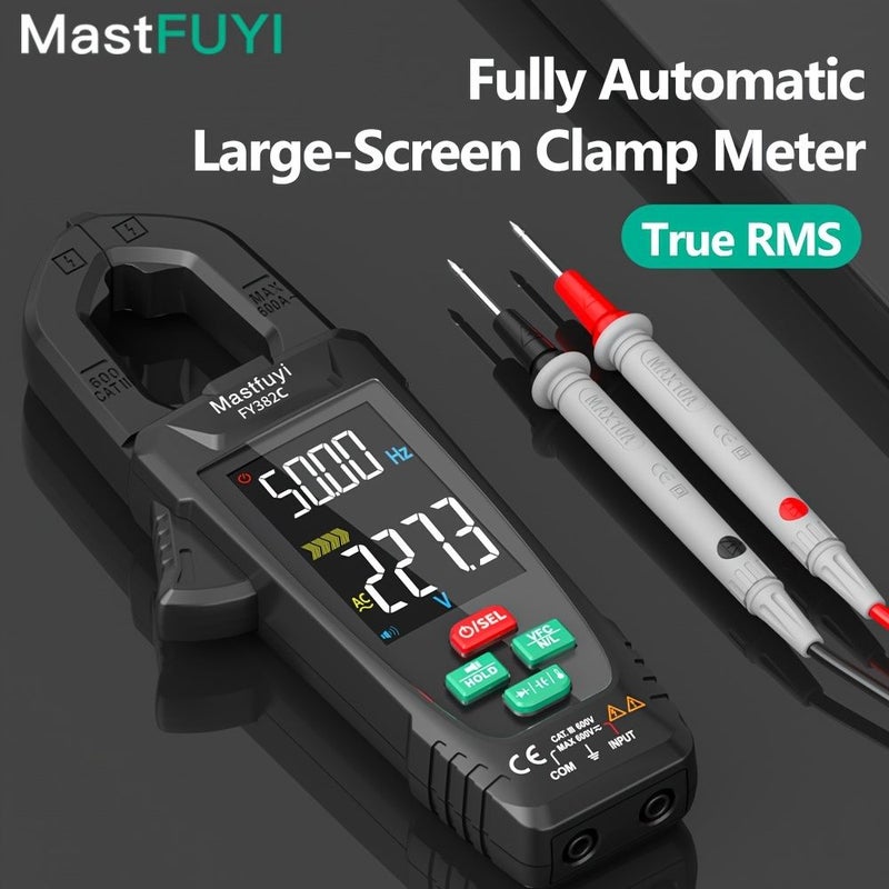 FY382C Clamp Type Multimeter 6000 Counts Measures 600A AC Current NCV Sensing Non Contact Voltage Measurement AC And DC Voltage Capacitance Temperature Resistance - Image 2