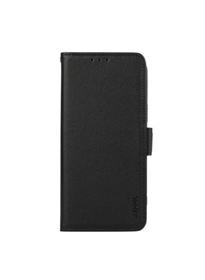 اس-توب جراب لهاتف Samsung Galaxy A14 4G/5G من ABEEL جراب جلدي مغناطيسي جانبي بنمط الليتشي بتقنية RFID - Image 2