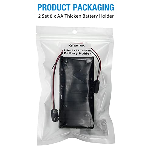 QTEATAK 2Set 8 x AA Thicken Battery Holder with I Type Wired Battery Clip Standard Snap Connector - Image 5