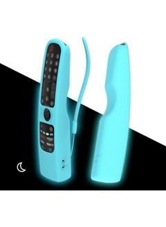 Sikai SIKAI Silicone Case Cover for LG AN-MR21GA Magic Remote, Shockproof Protective Cover for LG Smart TV Remote 2021, Standing Design, Skin-Friendly, Washable, Anti-Lost with Loop (Glow Blue)  - Image 1