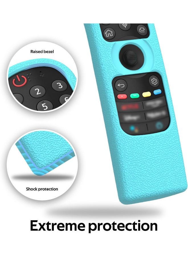 Sikai - SIKAI Silicone Case Cover for LG AN-MR21GA Magic Remote, Shockproof Protective Cover for LG Smart TV Remote 2021, Standing Design, Skin-Friendly, Washable, Anti-Lost with Loop (Glow Blue) - Image 1