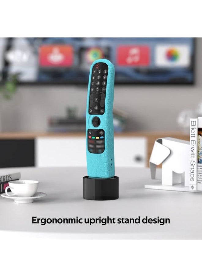 Sikai - SIKAI Silicone Case Cover for LG AN-MR21GA Magic Remote, Shockproof Protective Cover for LG Smart TV Remote 2021, Standing Design, Skin-Friendly, Washable, Anti-Lost with Loop (Glow Blue) - Image 1