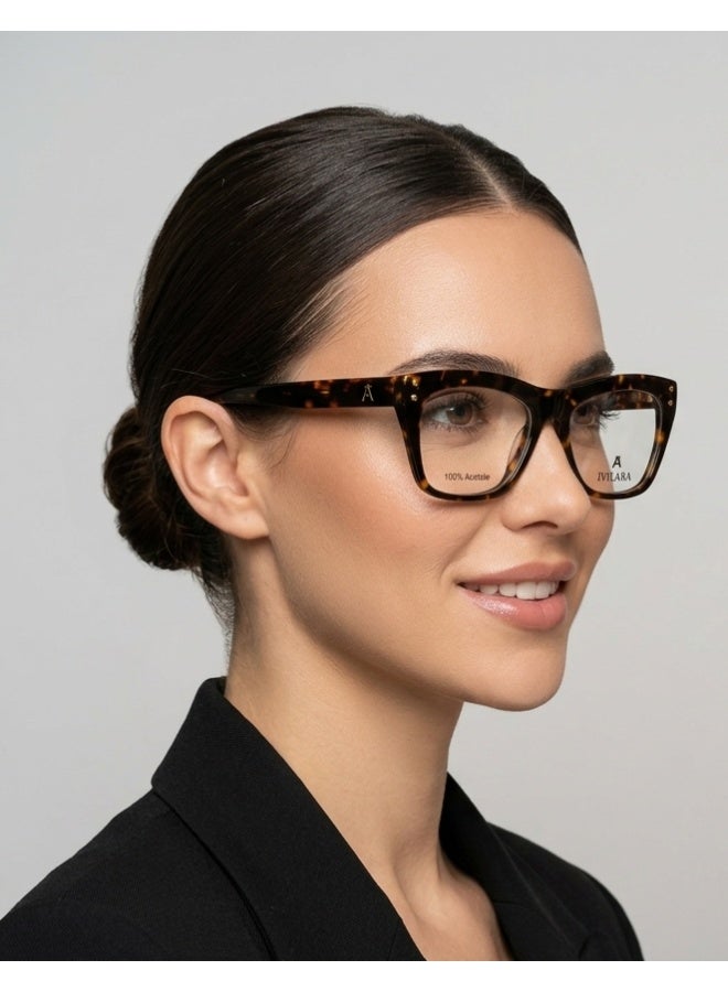 IVILARA QM8856_C2 High-End Acetate Women Eyeglasses (Brown) - Image 1