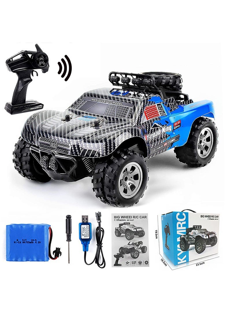 KYAMRC1:18 High Speed Big Foot Off-road Remote Control Car 2.4g Short Card Racing Climbing Car Model Factory Outlet KY-1885B blue 