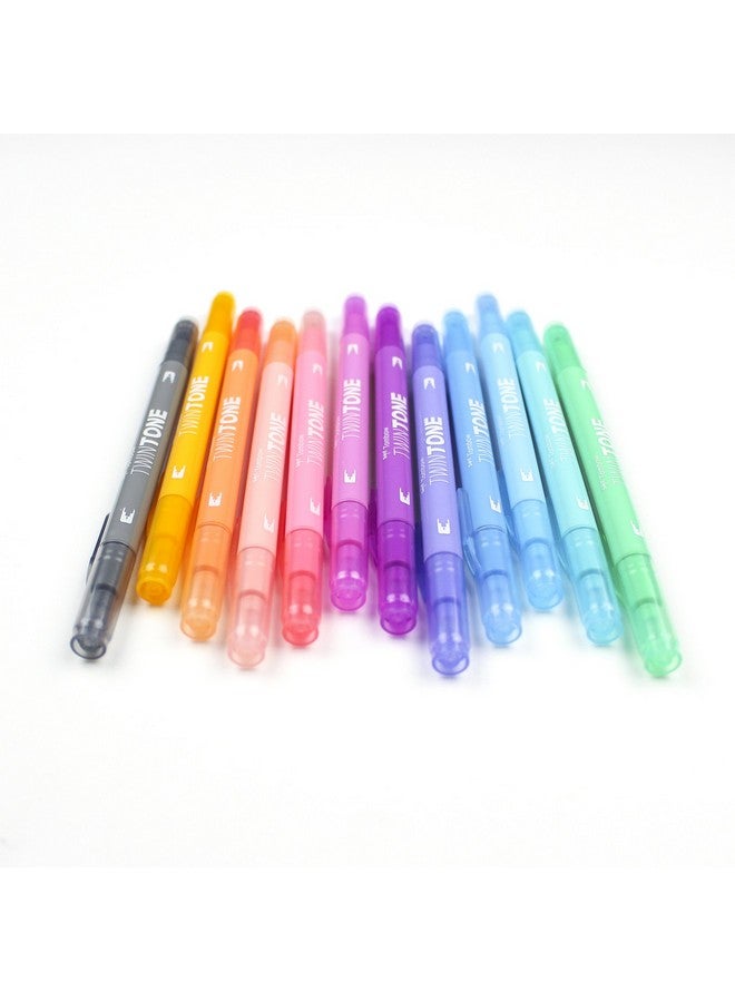 Tombow Tombow 61501 TwinTone Marker Set, Pastel, 12-Pack. Double-Sided Markers Perfect for Planners, Journals, Doodling, and More!  - Image 5