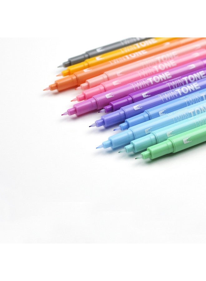 Tombow Tombow 61501 TwinTone Marker Set, Pastel, 12-Pack. Double-Sided Markers Perfect for Planners, Journals, Doodling, and More!  - Image 3
