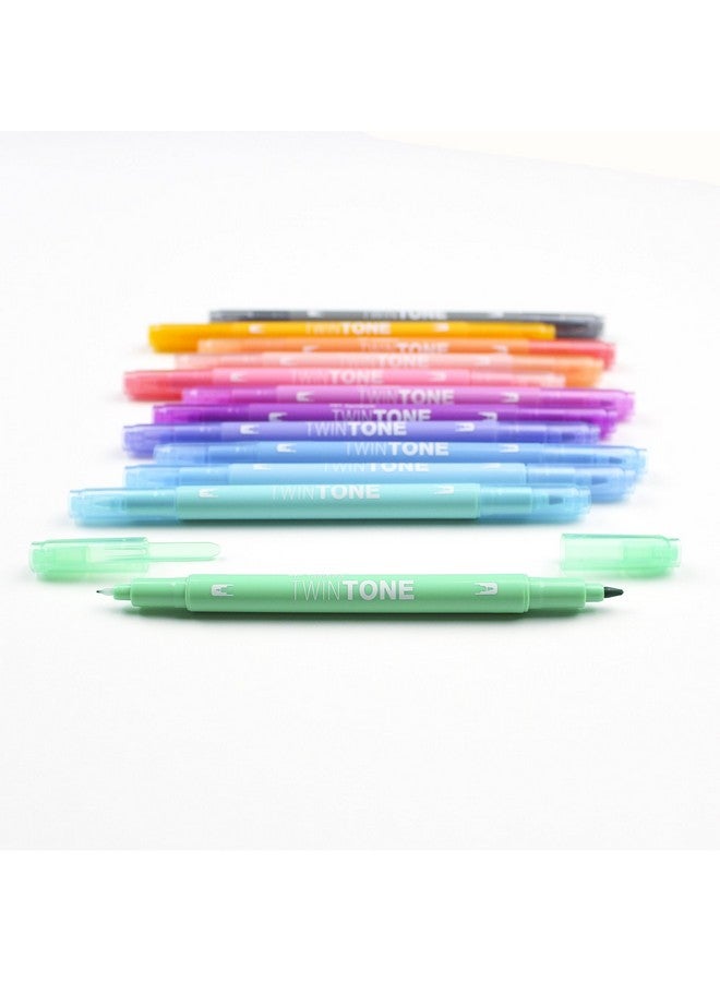 Tombow Tombow 61501 TwinTone Marker Set, Pastel, 12-Pack. Double-Sided Markers Perfect for Planners, Journals, Doodling, and More!  - Image 2