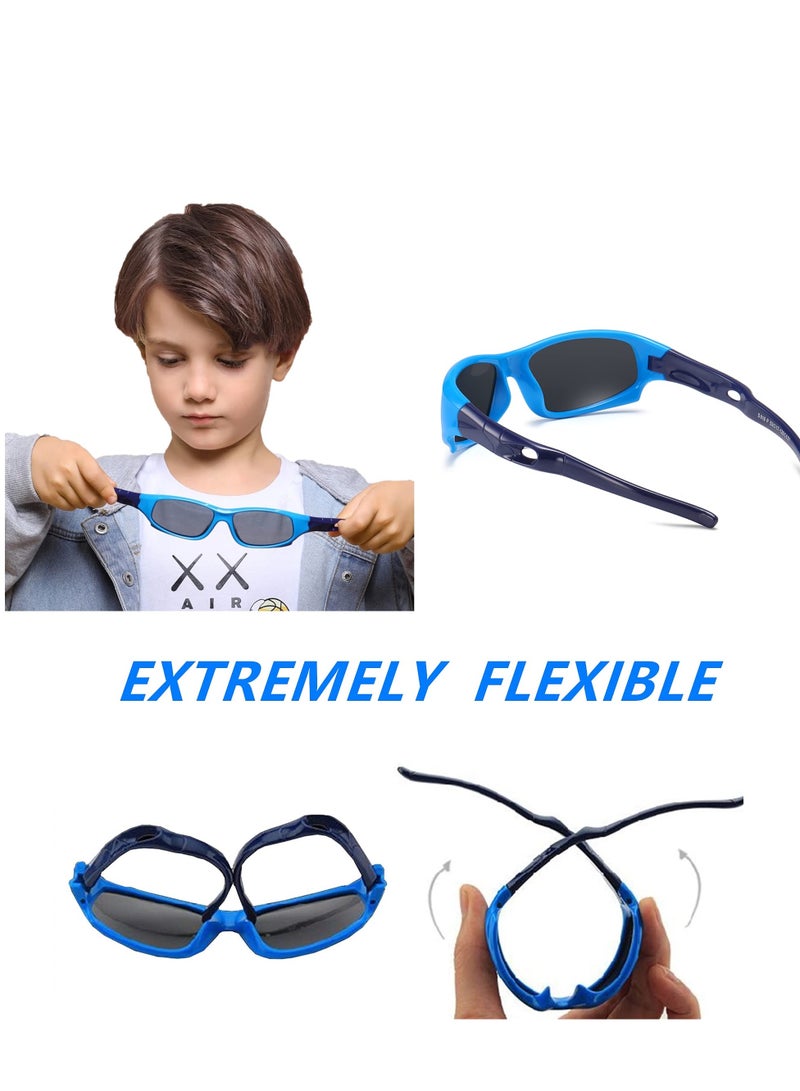 SYOSI Flexible Kids Polarized Sunglasses for Boys Girls, 3 Pack Sport Sunglasses for Children Age 3-10 - Image 3