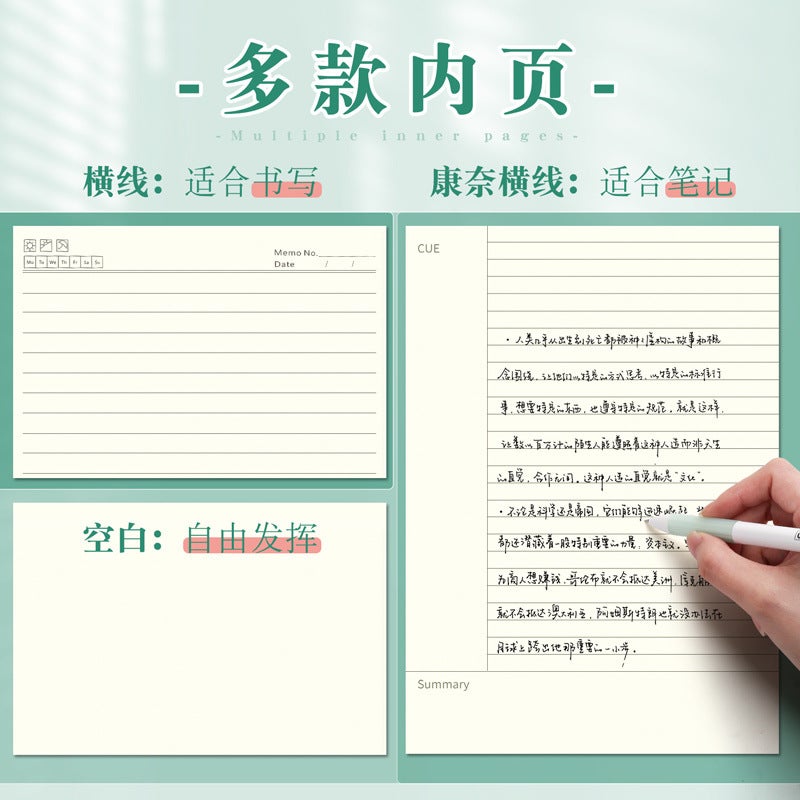 Notebook Thick 4 Thick Large Size Notes For Postgraduate Entrance Examination College Students Special Learning Thickeneded Soft Leather 400 Pages Notepad - Image 3