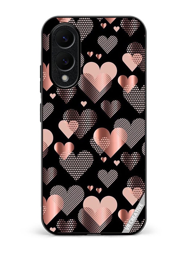 VR CREATIVE Protective Case Cover For Samsung Galaxy S25 Edge Flying Hearts Design Multicolour