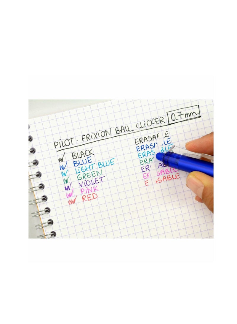 Frixion Clicker 6-Piece Frixion Clicker Erasable Ball Pen 0.7mm Tip Black Ink  - Image 3
