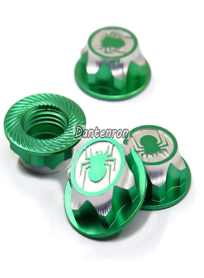 Dantenron 4PCS RC 17MM Hex Wheel Nut Dustproof Anti-Skid Mount Cap CNC Aluminum Compatible with 1/8 Buggy Off Road Monster Truck Car Traxxas X-Maxx Summit E-Revo HPI HSP Losi Kyosho Tamiya (Green) - Image 4