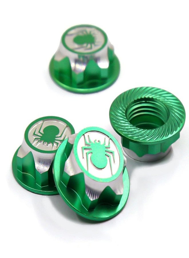 Dantenron 4PCS RC 17MM Hex Wheel Nut Dustproof Anti-Skid Mount Cap CNC Aluminum Compatible with 1/8 Buggy Off Road Monster Truck Car Traxxas X-Maxx Summit E-Revo HPI HSP Losi Kyosho Tamiya (Green) - Image 1