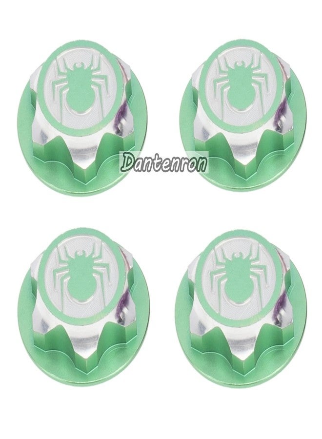 Dantenron 4PCS RC 17MM Hex Wheel Nut Dustproof Anti-Skid Mount Cap CNC Aluminum Compatible with 1/8 Buggy Off Road Monster Truck Car Traxxas X-Maxx Summit E-Revo HPI HSP Losi Kyosho Tamiya (Green) - Image 5