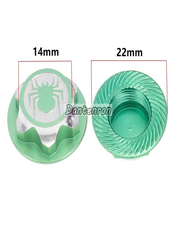 Dantenron 4PCS RC 17MM Hex Wheel Nut Dustproof Anti-Skid Mount Cap CNC Aluminum Compatible with 1/8 Buggy Off Road Monster Truck Car Traxxas X-Maxx Summit E-Revo HPI HSP Losi Kyosho Tamiya (Green) - Image 2
