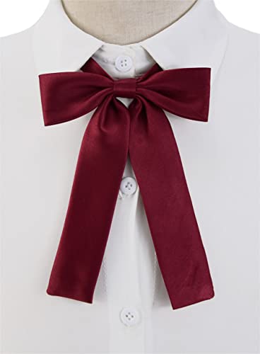 SYAYA Bow Tie For Women, Satin Elegant Bowtie for Dresses & Graduation & School Uniform & Weddings UY-WBT-8 (Red) - Image 3