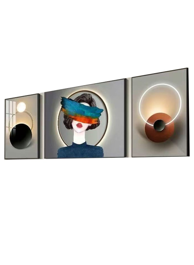 LEDIN - Wall Art Canvas Wall Art Framed Wall Art Simple Abstract Wall Art 3 Piece Suite Suitable For Living room Bedroom Bathroom Dining Room Kitchen Office Wall Decor Aesthetic Wall Art - Image 1