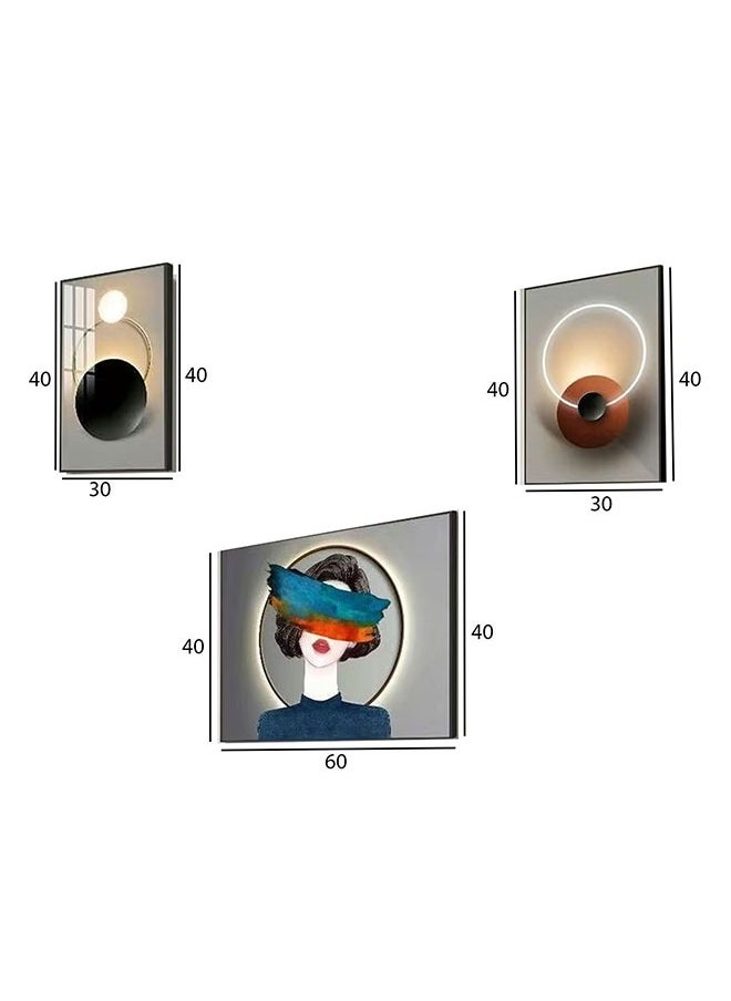 LEDIN - Wall Art Canvas Wall Art Framed Wall Art Simple Abstract Wall Art 3 Piece Suite Suitable For Living room Bedroom Bathroom Dining Room Kitchen Office Wall Decor Aesthetic Wall Art - Image 1