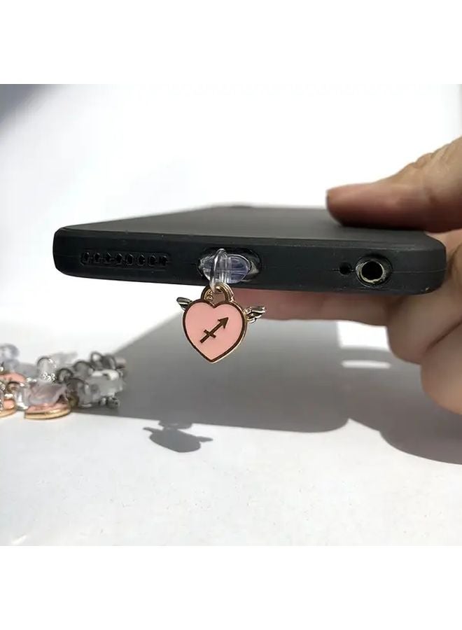 Sagittarius Zodiac Angel Wings Phone Charm Dust Plug For Type C Charging Port - Image 1