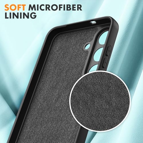 Vansdon for Samsung Galaxy S25 FE Case, Soft TPU Liquid Silicone Phone Case with 2 Screen Protectors, Military-Grade Protection Shockproof Slim Phone Cover-Black - Image 4