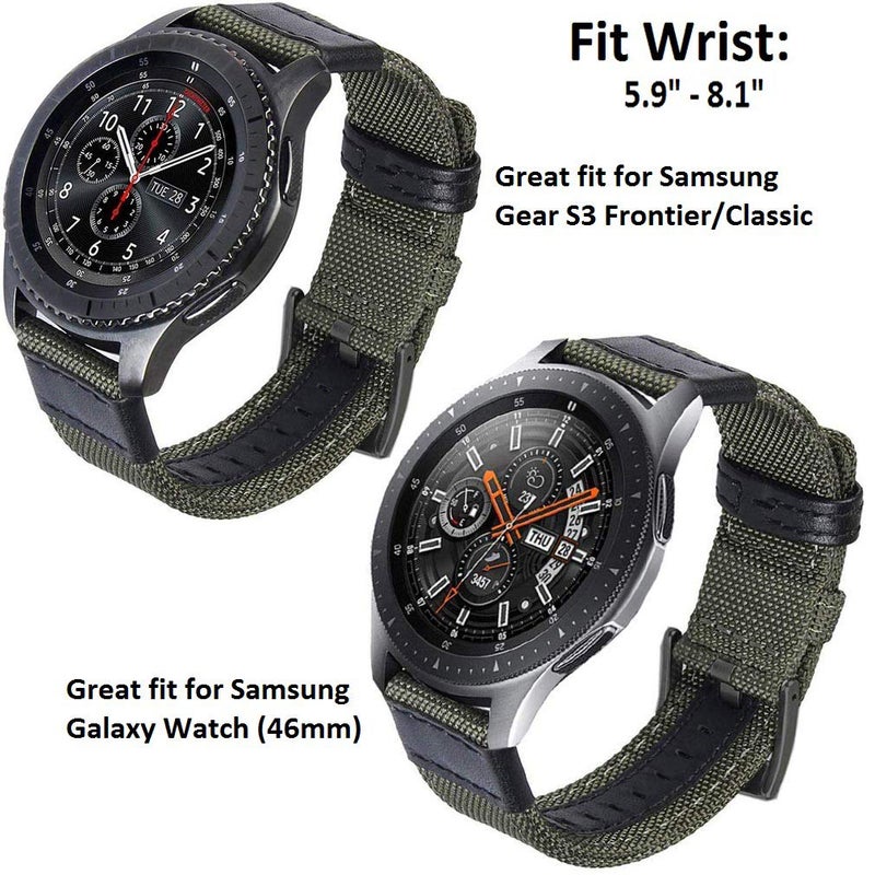Olytop Galaxy Watch 46mm Bands, 22mm Nylon Sports Replacement Strap Wristband for Samsung Galaxy Watch3 45mm, Galaxy Watch 46mm, Gear S3 Frontier/Classic, Ticwatch Pro - Image 2