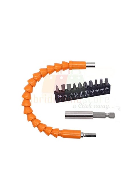 Flexible Drill Bit Extension Hex Soft Shaft Electric Screwdriver Extension Nut Driver Bit Set For Power Hand Tools Kit 21 Pc
