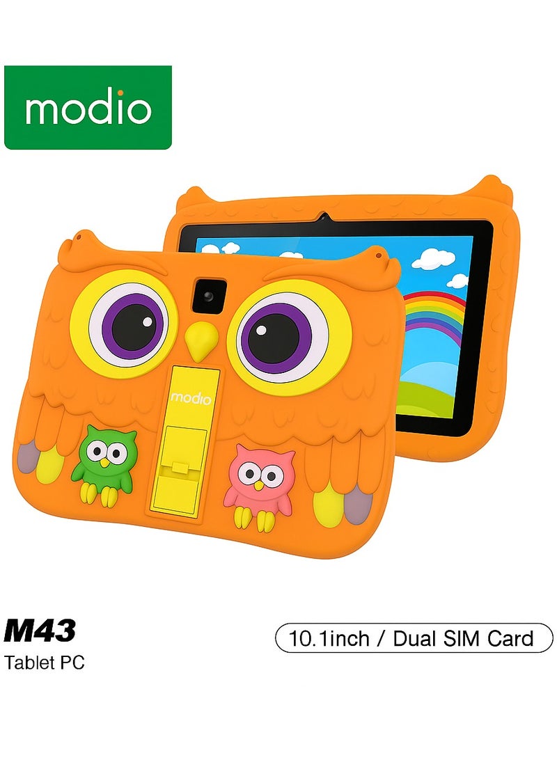 MODIO TAB Modio M43 Kids Tablet – 10.1" HD IPS Display, Dual SIM, 5MP+8MP Cameras, 8000mAh Battery, Android, Owl Shockproof Case, Free Gifts Included - Image 1