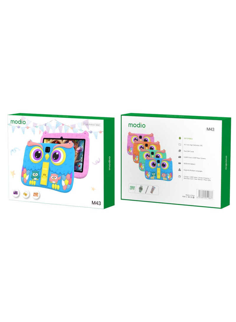 MODIO TAB Modio M43 Kids Tablet – 10.1" HD IPS Display, Dual SIM, 5MP+8MP Cameras, 8000mAh Battery, Android, Owl Shockproof Case, Free Gifts Included - Image 3
