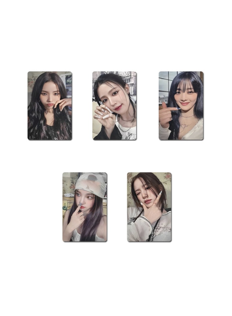 NIBEMINENT 5 Pcs Kpop (G)I-DLE FEEL Lomo Cards Card For Fans Collection Gifts - Image 1