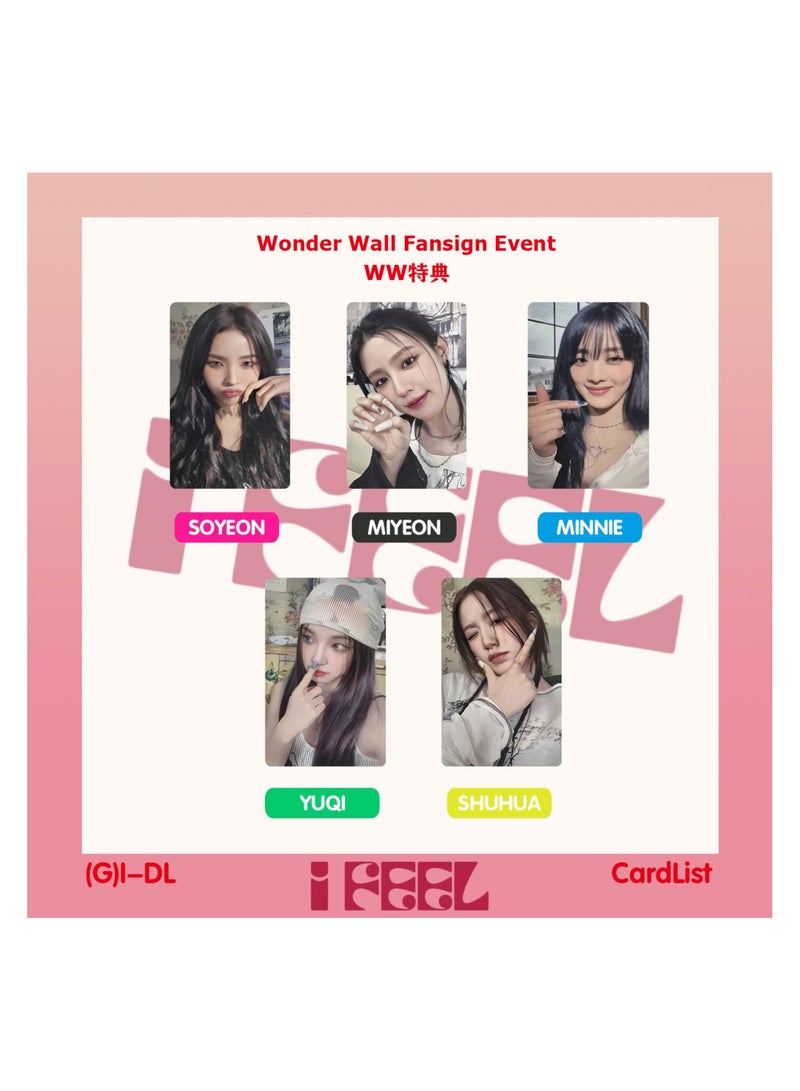 NIBEMINENT 5 Pcs Kpop (G)I-DLE FEEL Lomo Cards Card For Fans Collection Gifts - Image 2
