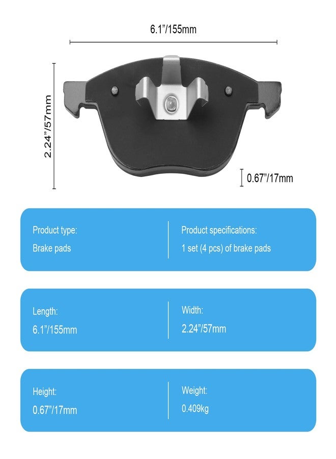 SUPLABEL Premium Ceramic Disc Brake Pad Set - Compatible with Select Ford C-Max, EcoSport, Escape, Focus; Mazda 3, 3 Sport, 5; Volvo C30, C70, S40, V50; FRONT - Image 2