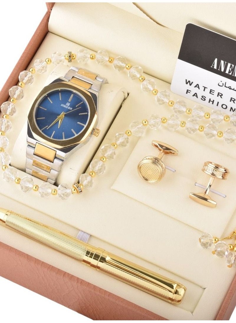 ANEMAR MAN Luxurious watch set - with bracelet, pen and cupcake for men